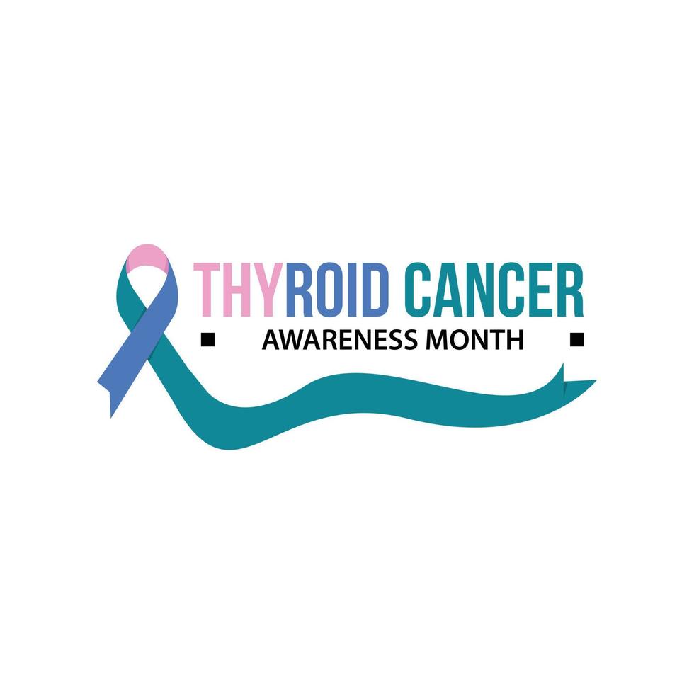 Awareness month ribbon cancer. Thyroid cancer awareness vector illustration