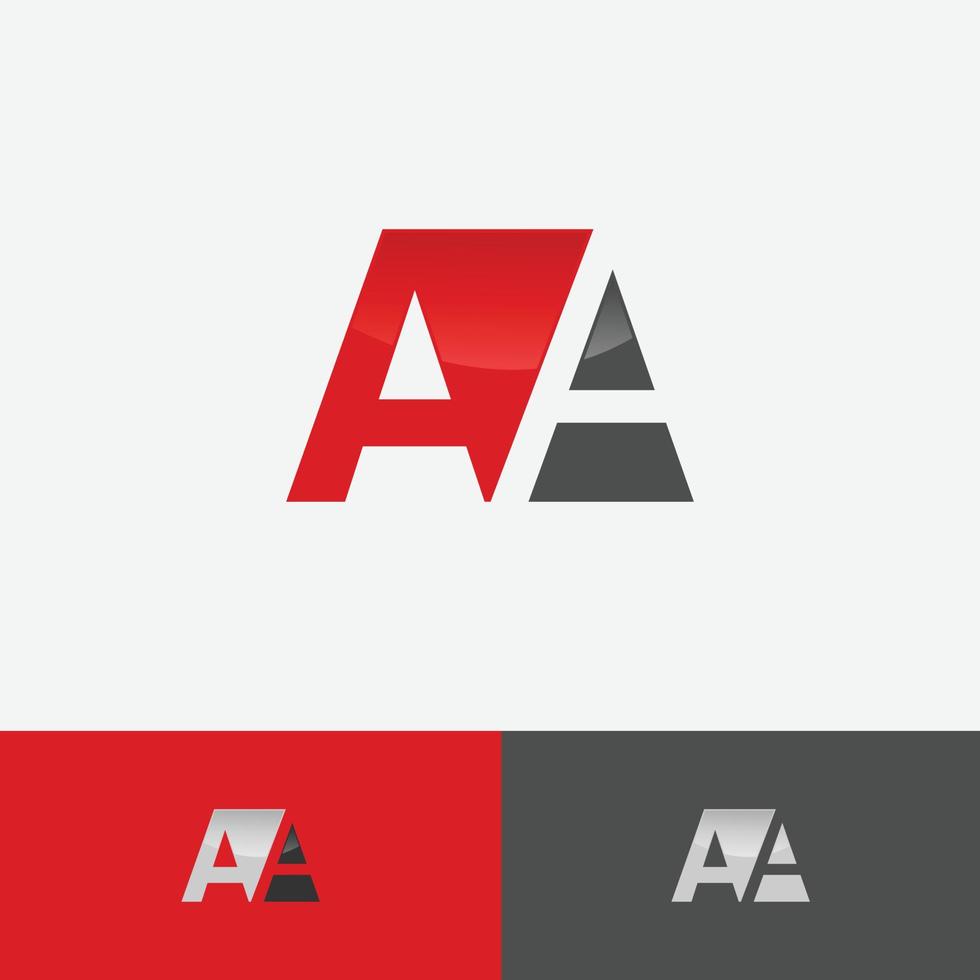 aA letter logo design negative space vector illustration template