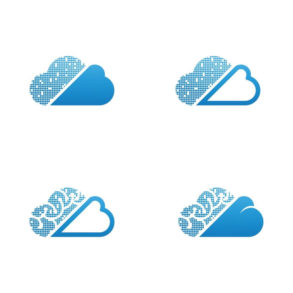 Vector cloud computing icon set. Illustration eps 10 file