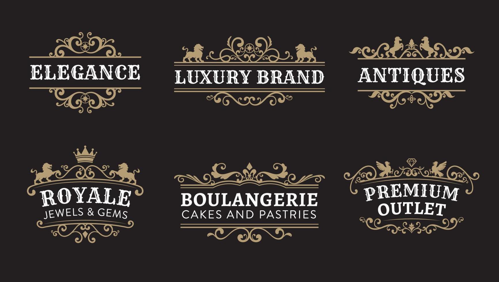 Ornamental Badges Collection vector