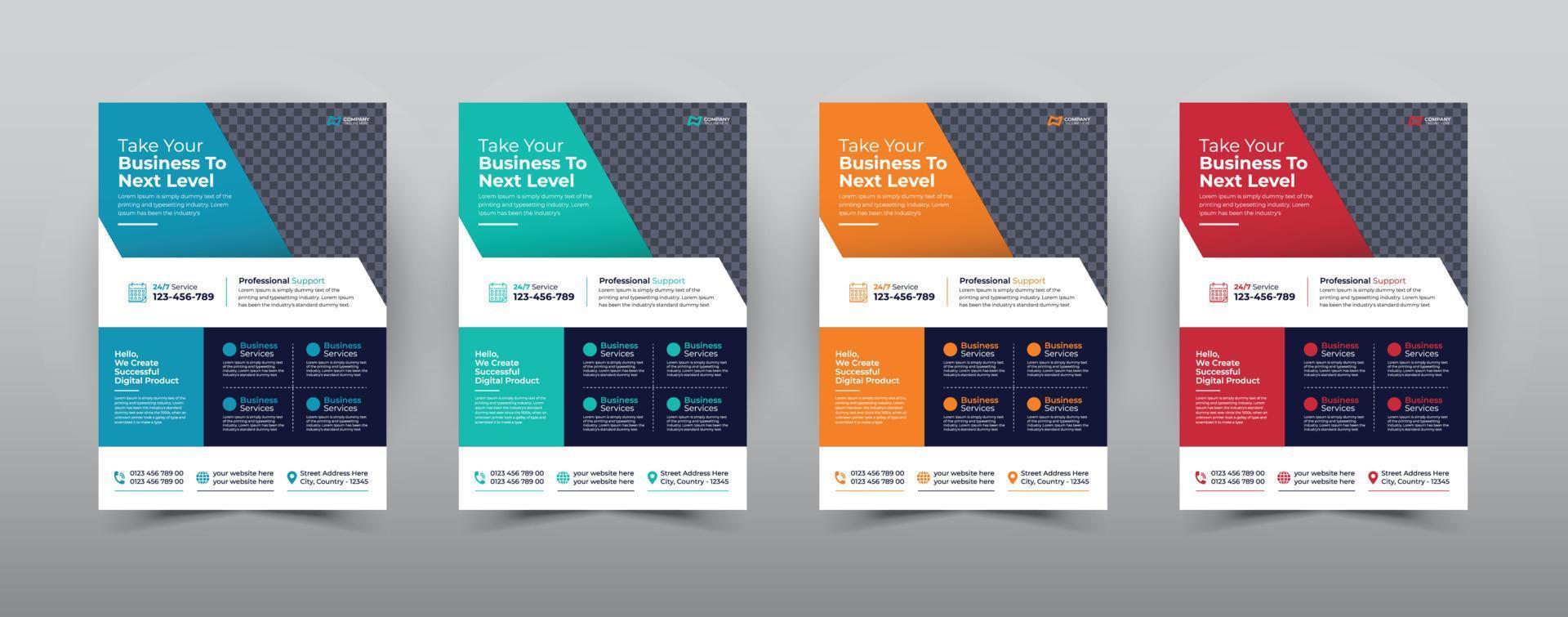 a bundle of 5 templates of a4 flyer, Flyer template layout design. business flyer, brochure, magazine or flier mockup in bright colors. perfect for creative professional business. vector template