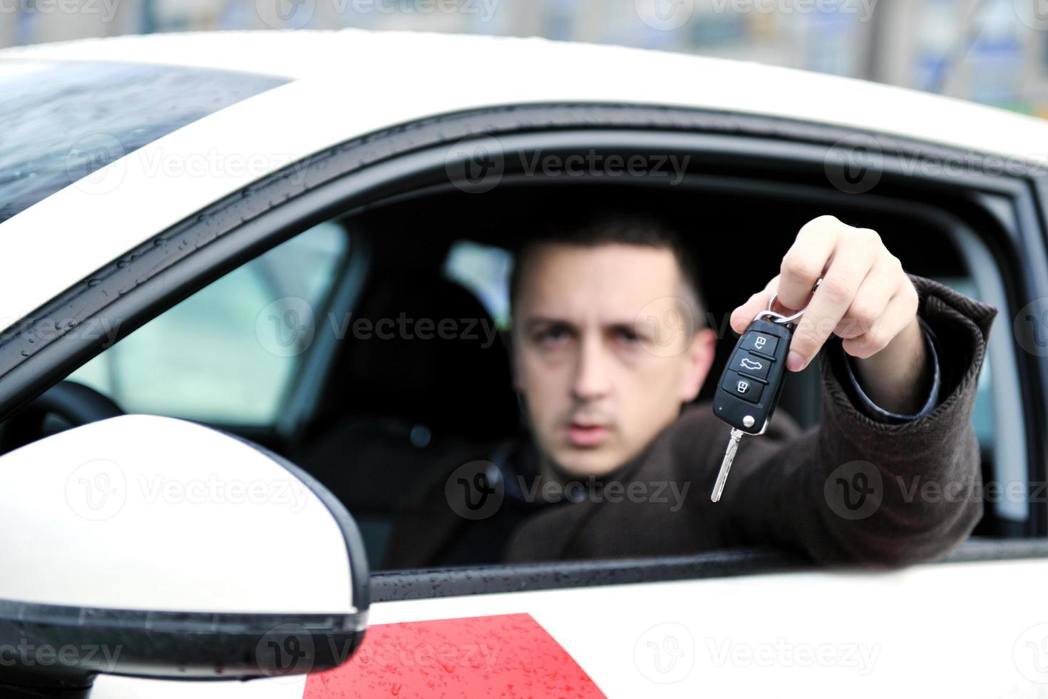 man using car navigation photo