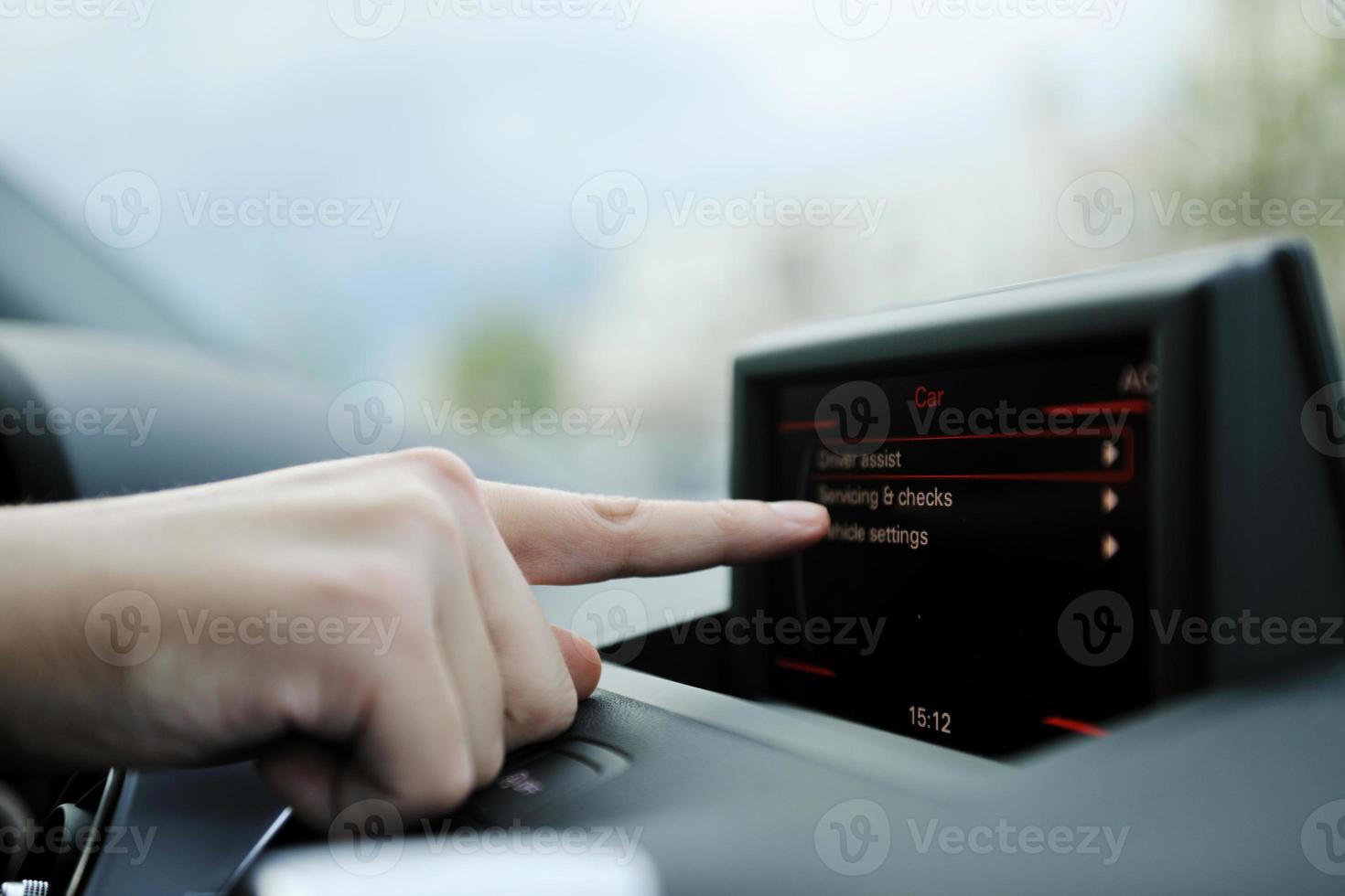 man using car navigation photo
