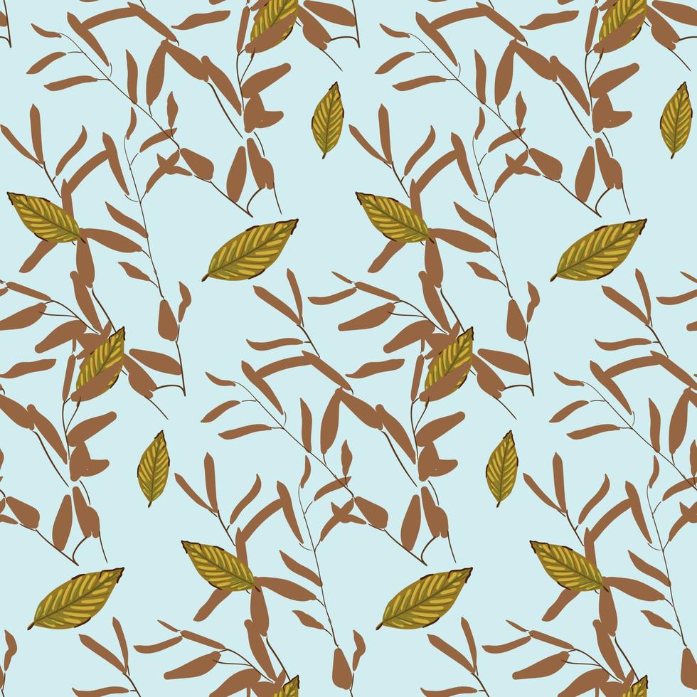 Autumn background with leaves and branches. vector