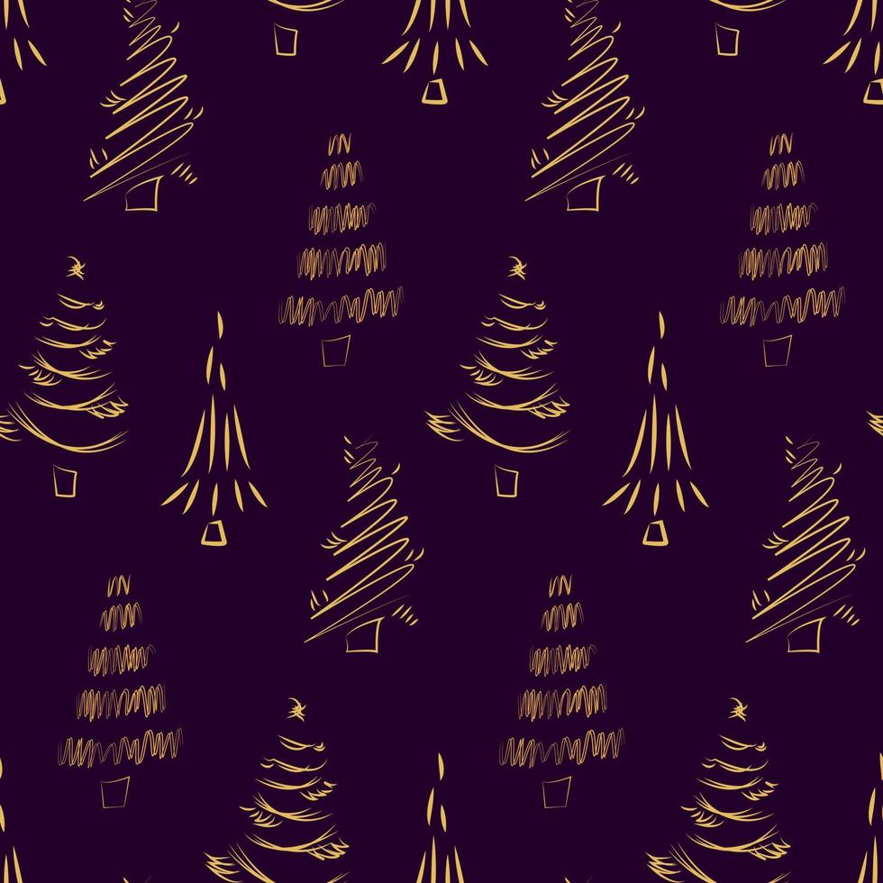 New Year's pattern with Christmas trees. Seamless texture. vector