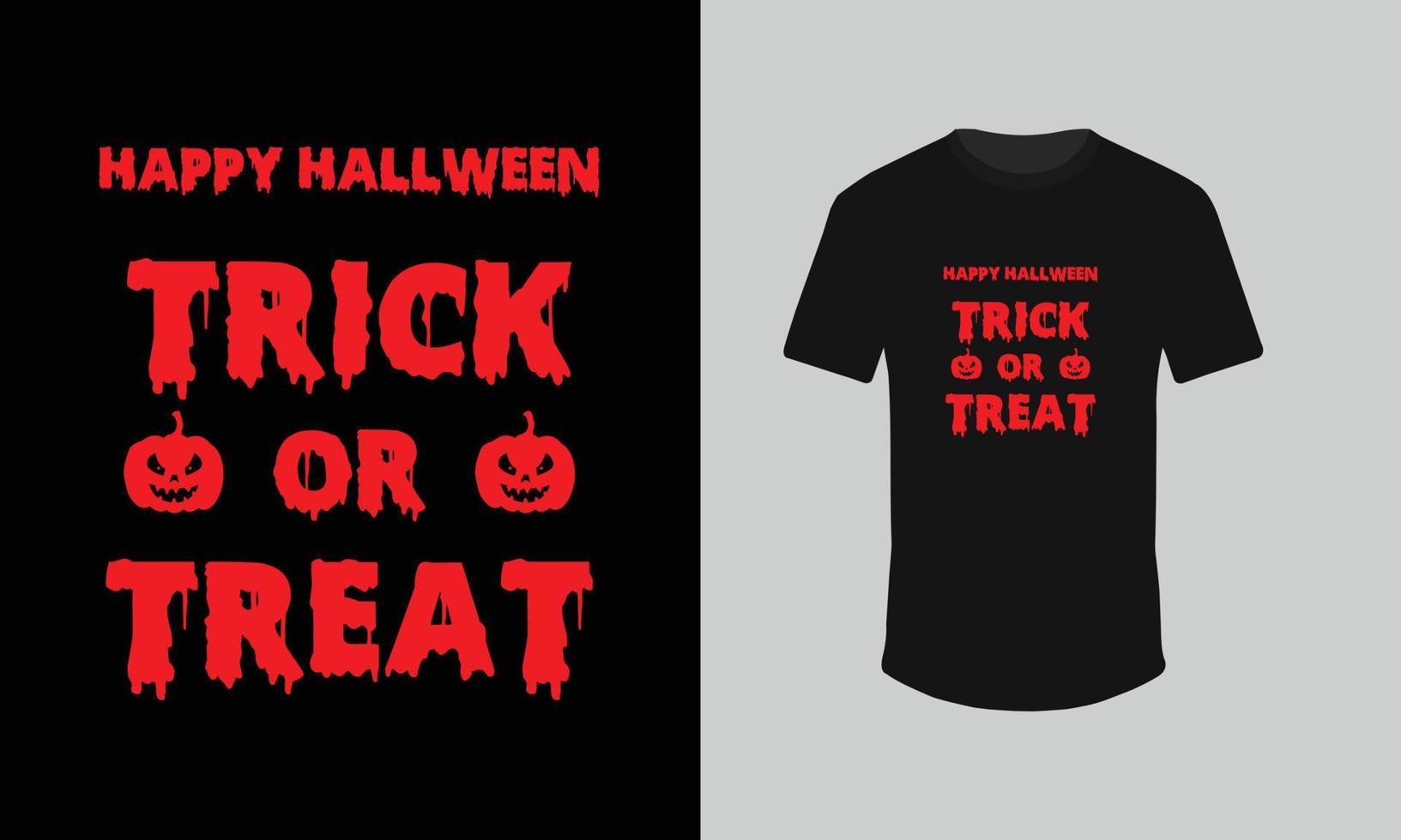 Trick or treat Halloween t shirt design with pumpkin vector