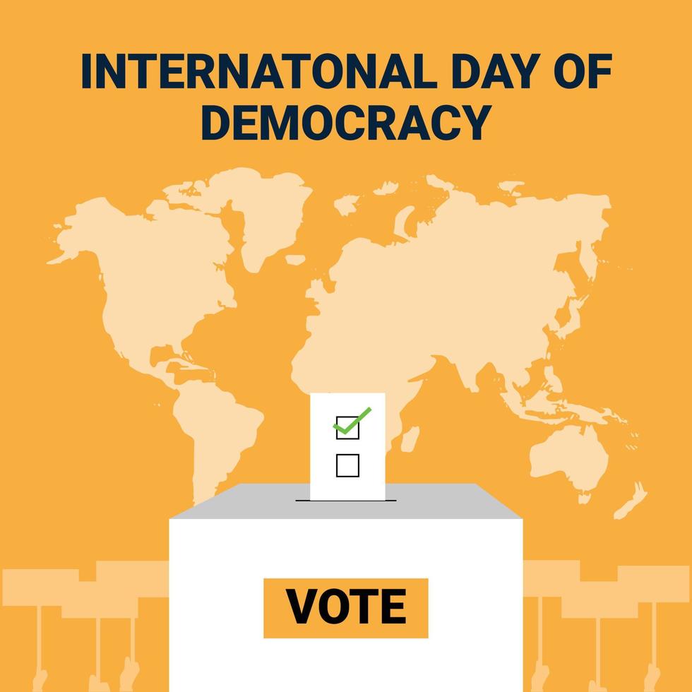 Flat design international day of democracy background with voting vector