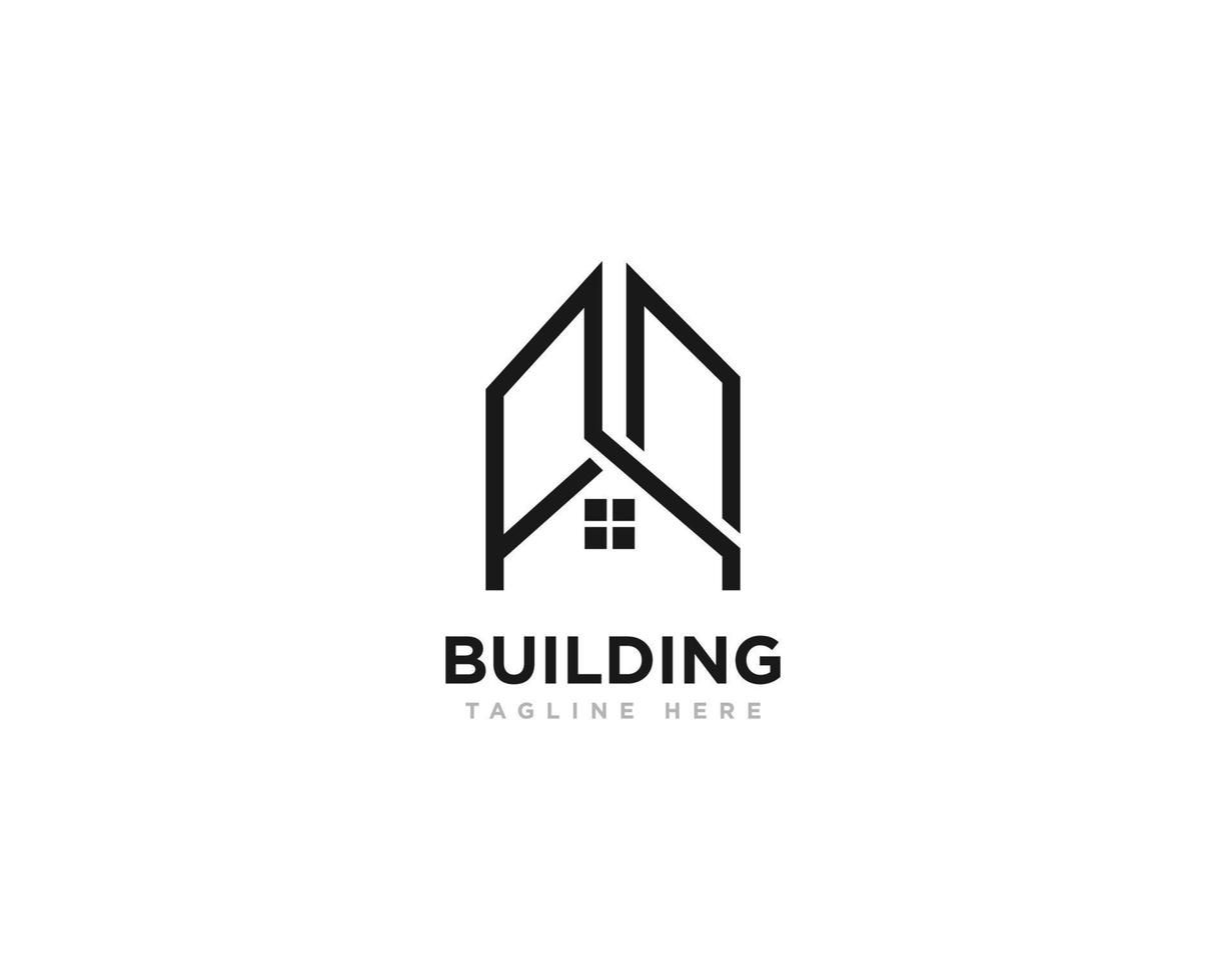 vector de diseño de logotipo de construcción de edificios