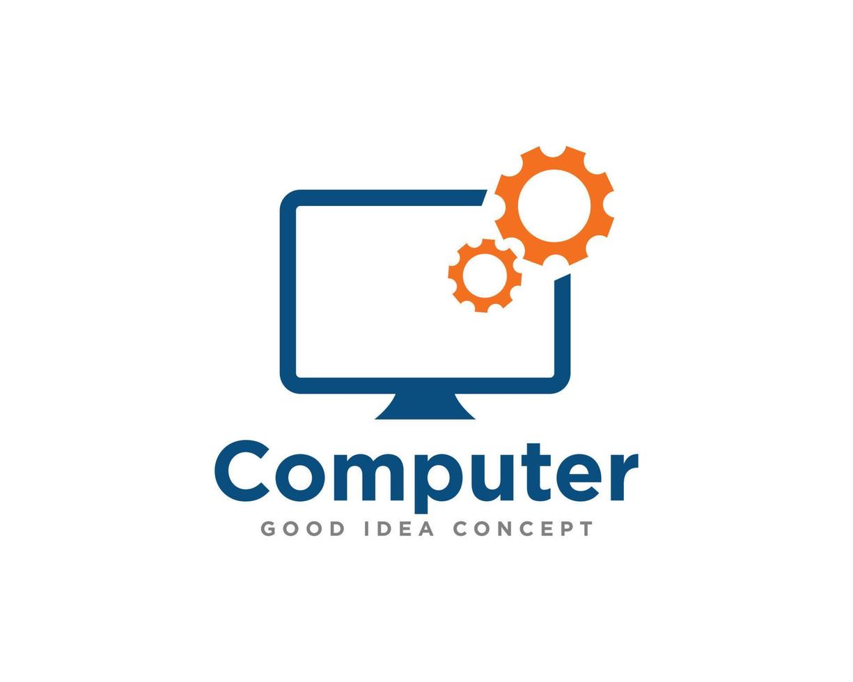 Computer Technology Logo Icon Design Vector