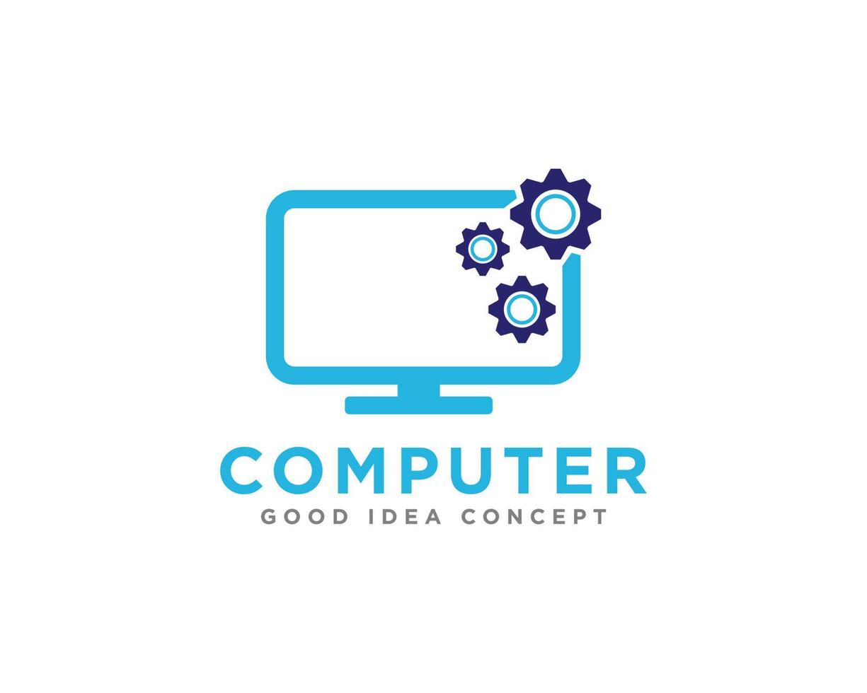 Computer Technology Logo Icon Design Vector