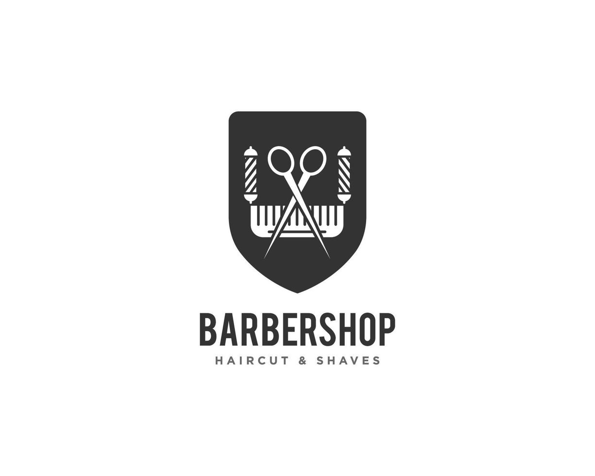 Barbershop or Haircut Logo Icon Design Vector