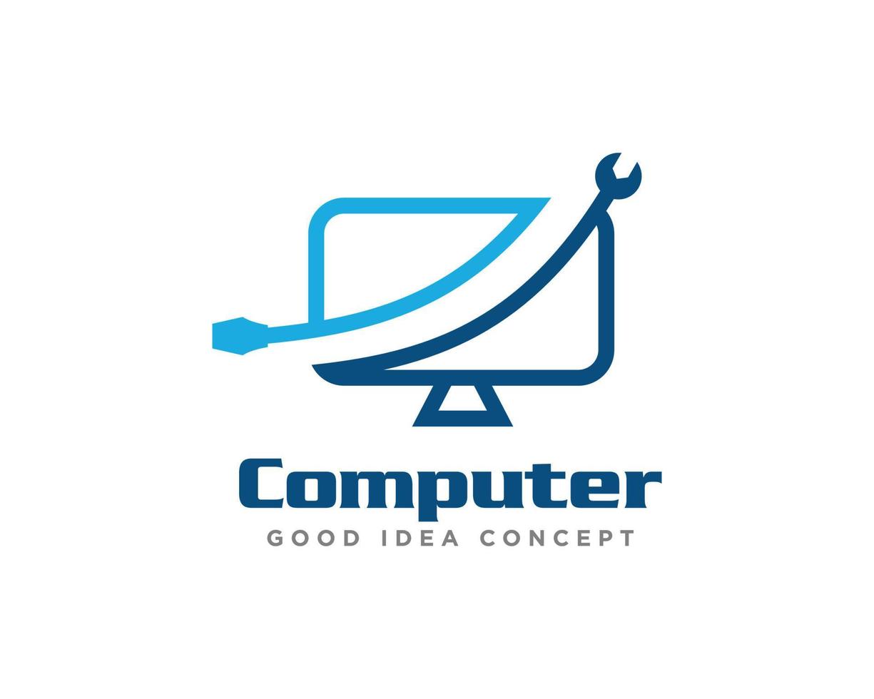 Computer Technology Logo Icon Design Vector