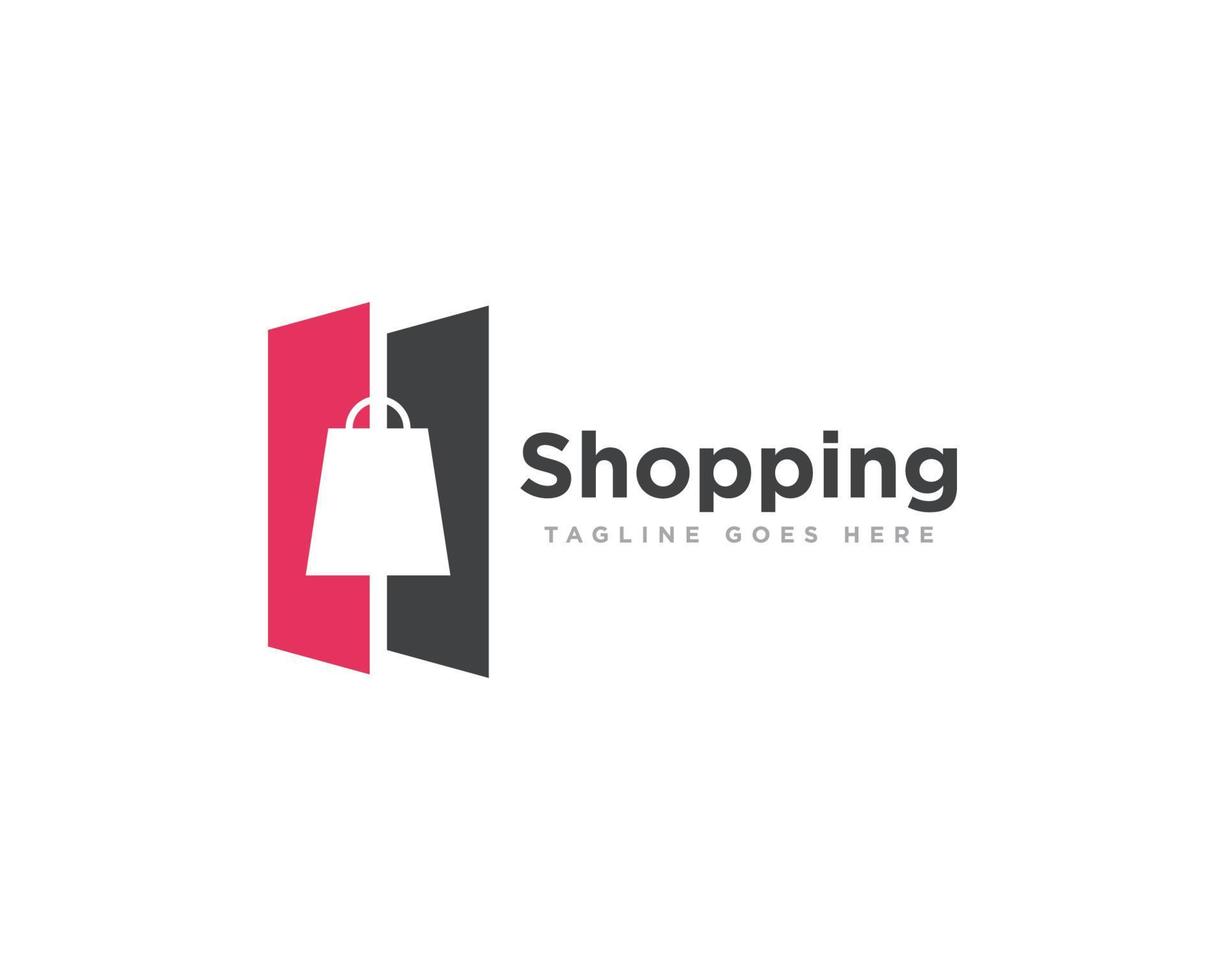 vector de diseño de icono de logotipo de tienda de bolsos