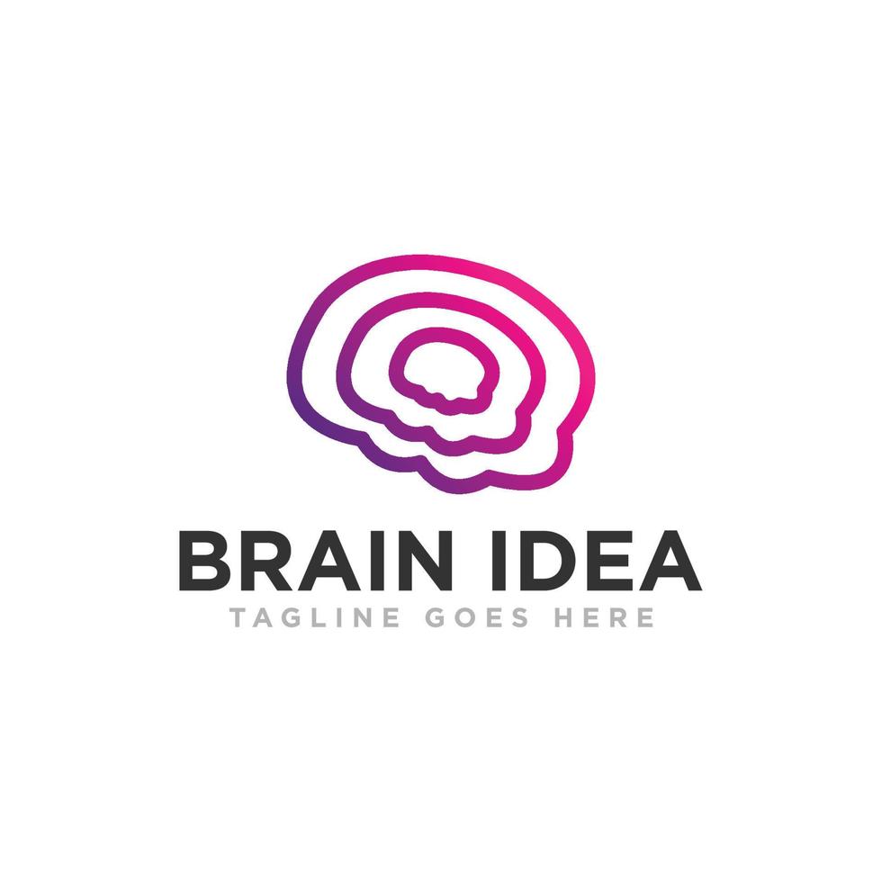 vector de diseño de logotipo de idea de cerebro