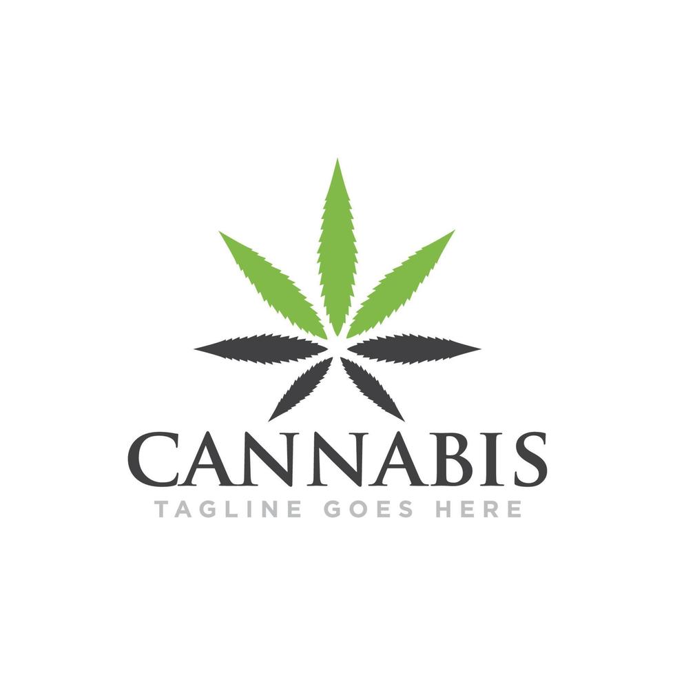 vector de diseño de logotipo de cannabis o marihuana