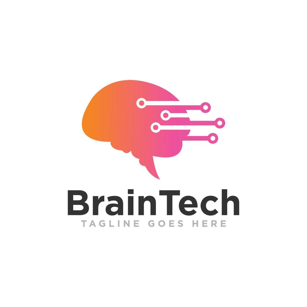 Brain idea logo design vector