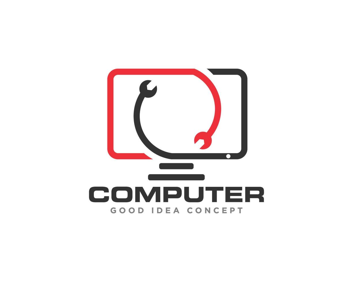 vector de diseño de icono de logotipo de tecnología informática