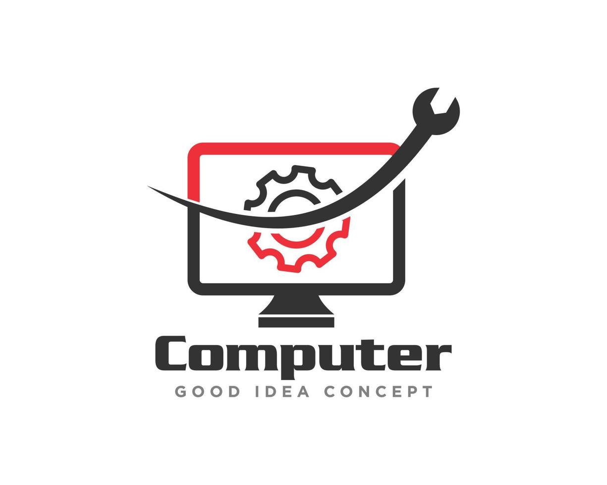 Computer Technology Logo Icon Design Vector