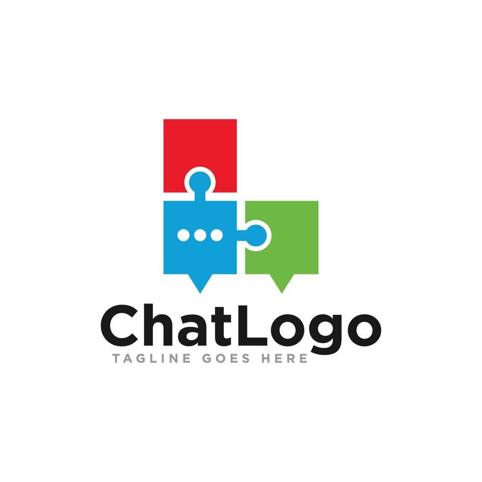 Chat Communication Logo Design Vector