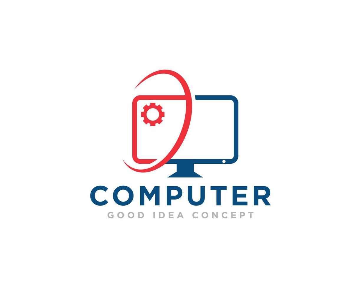 vector de diseño de icono de logotipo de tecnología informática