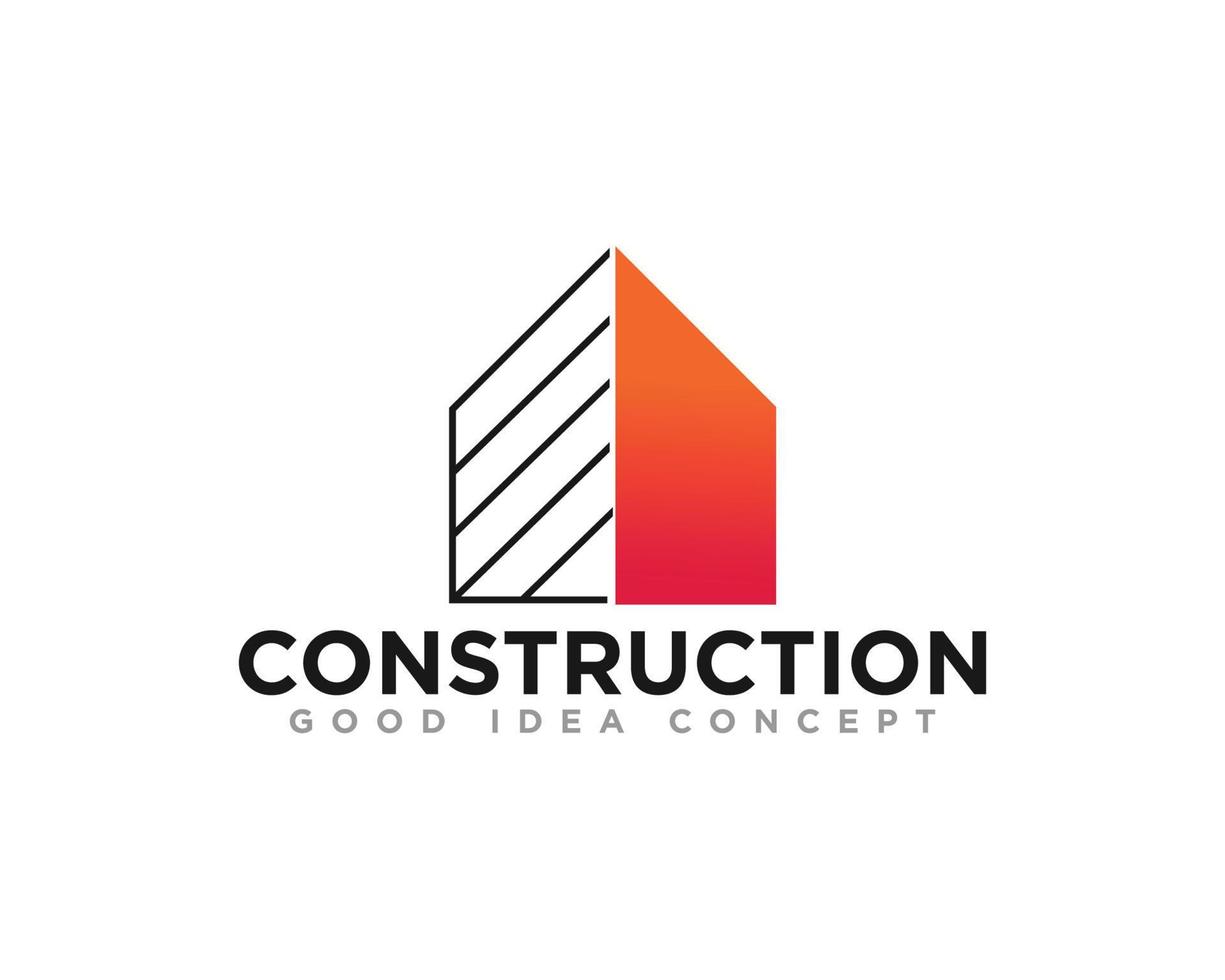 vector de diseño de icono de logotipo de edificio de construcción