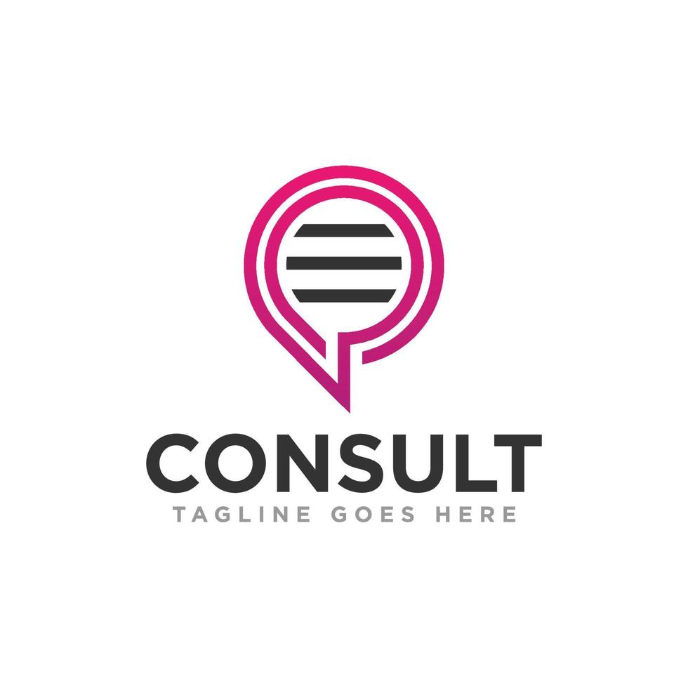Chat Communication Logo Design Vector