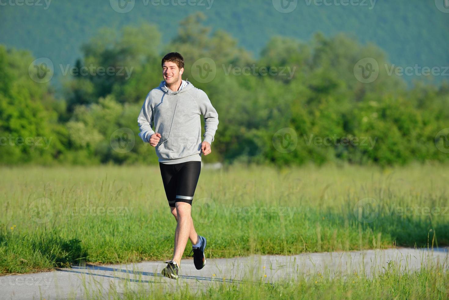 Young couple jogging photo