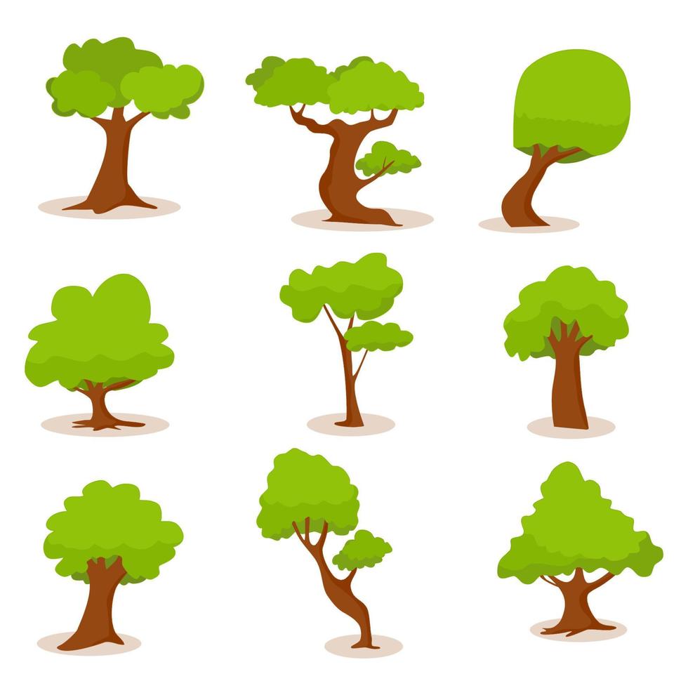 Ilustraciones de coleccion de arboles vector