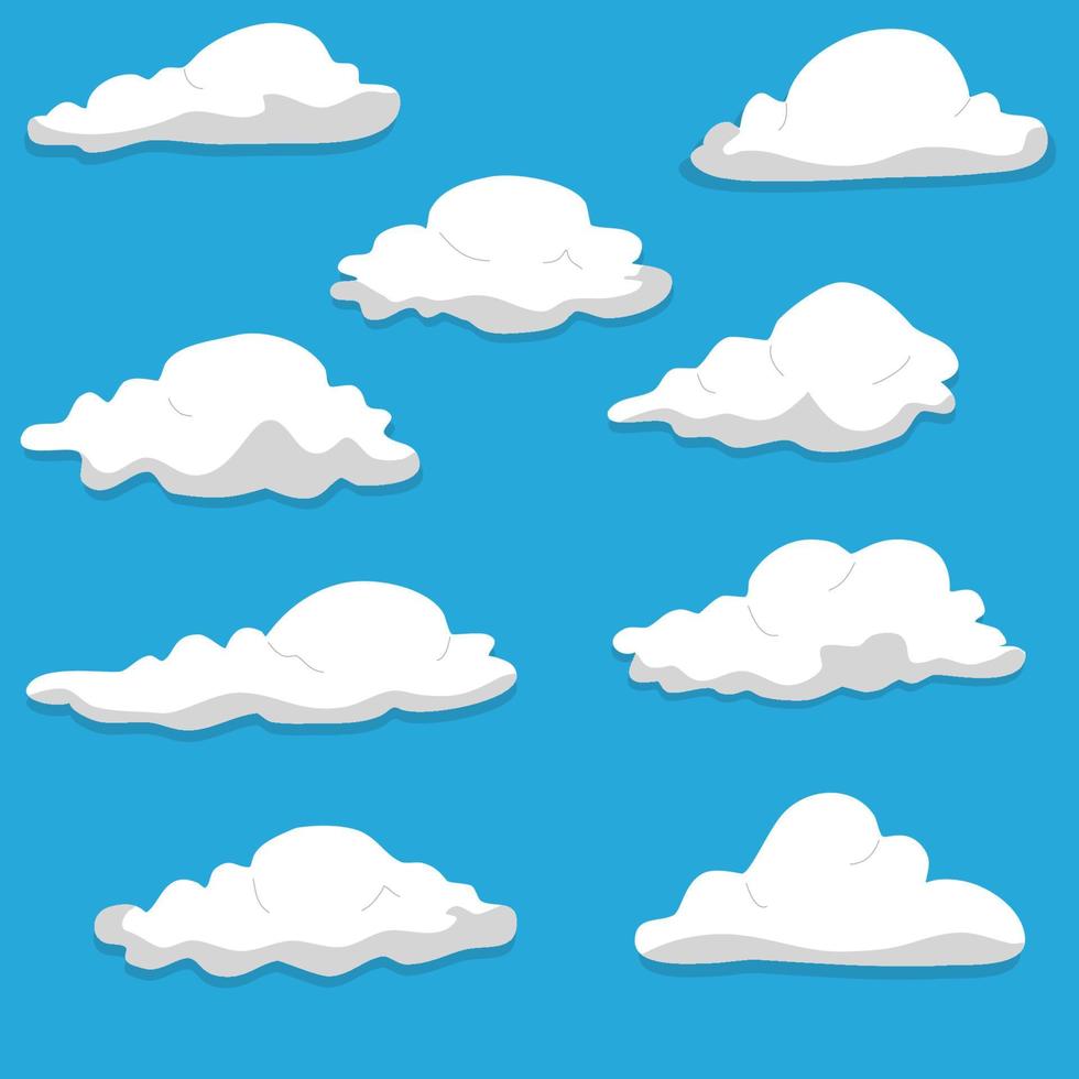 colección de nubes de dibujos animados vector