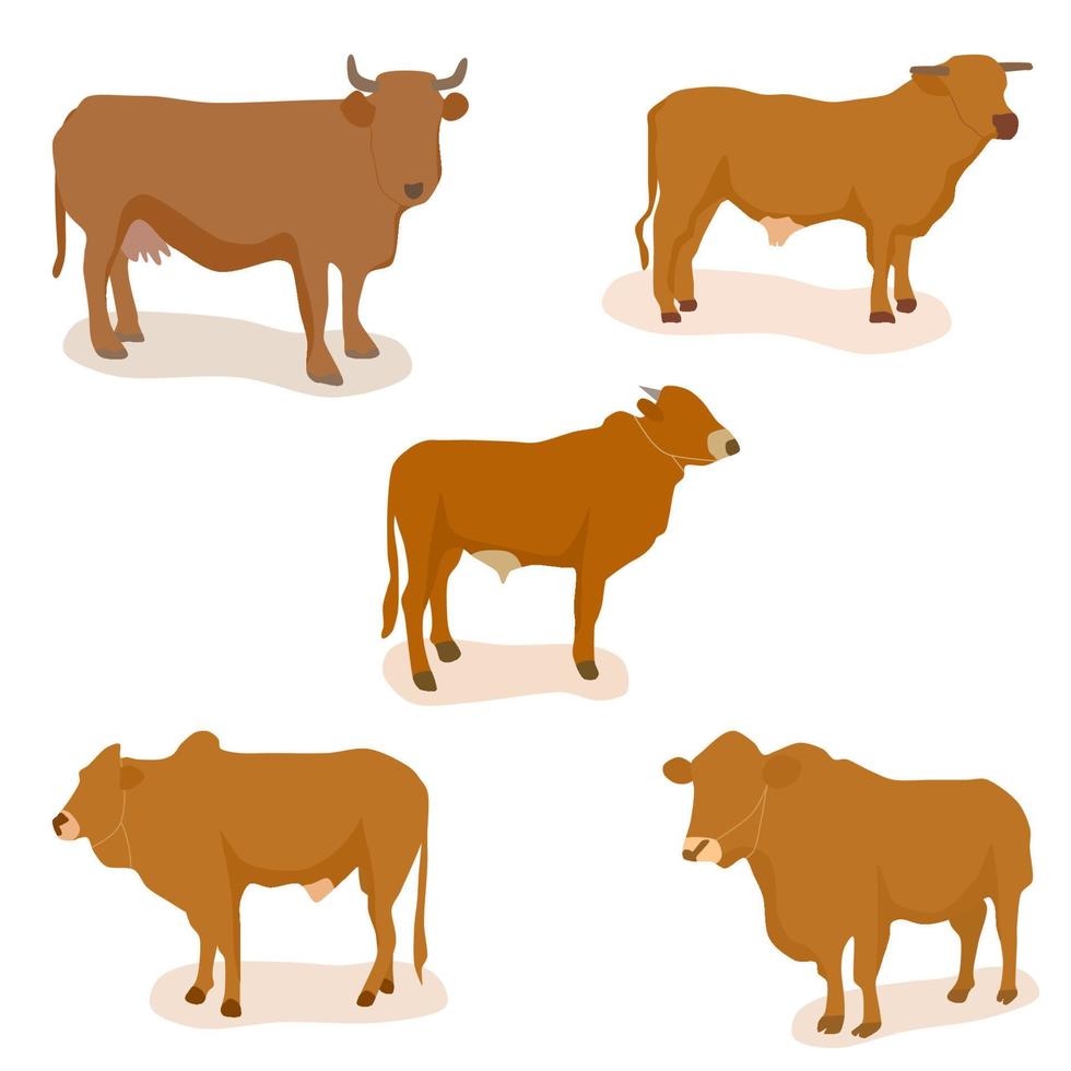 icono de dibujos animados animal de granja de vaca vector