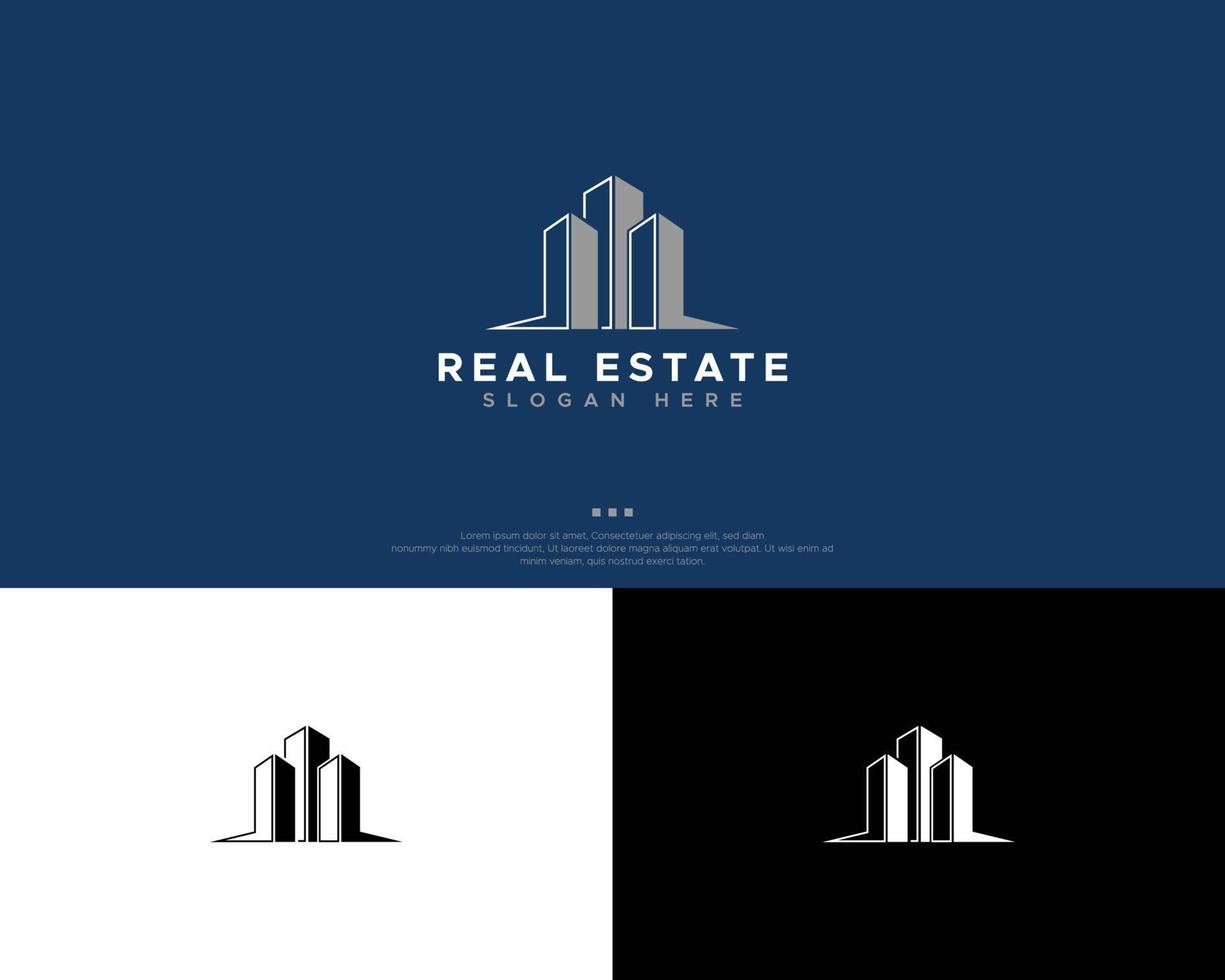 Minimal Real Estate Logo Design Template vector