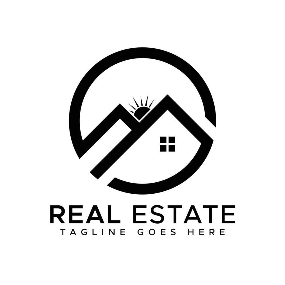 plantilla de diseño de logotipo inmobiliario mínimo vector