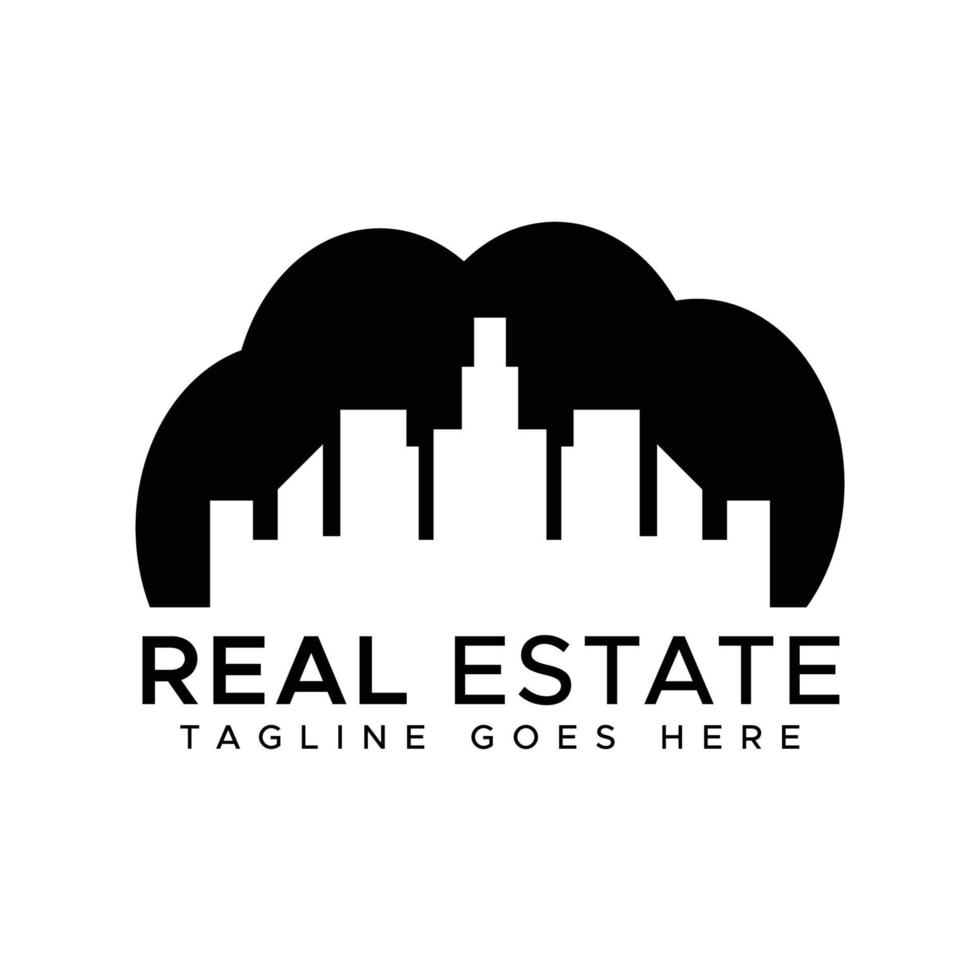 Minimal Real Estate Logo Design Template vector