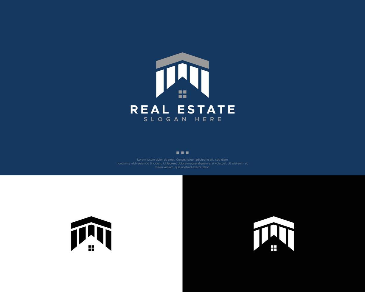 Minimal Real Estate Logo Design Template vector