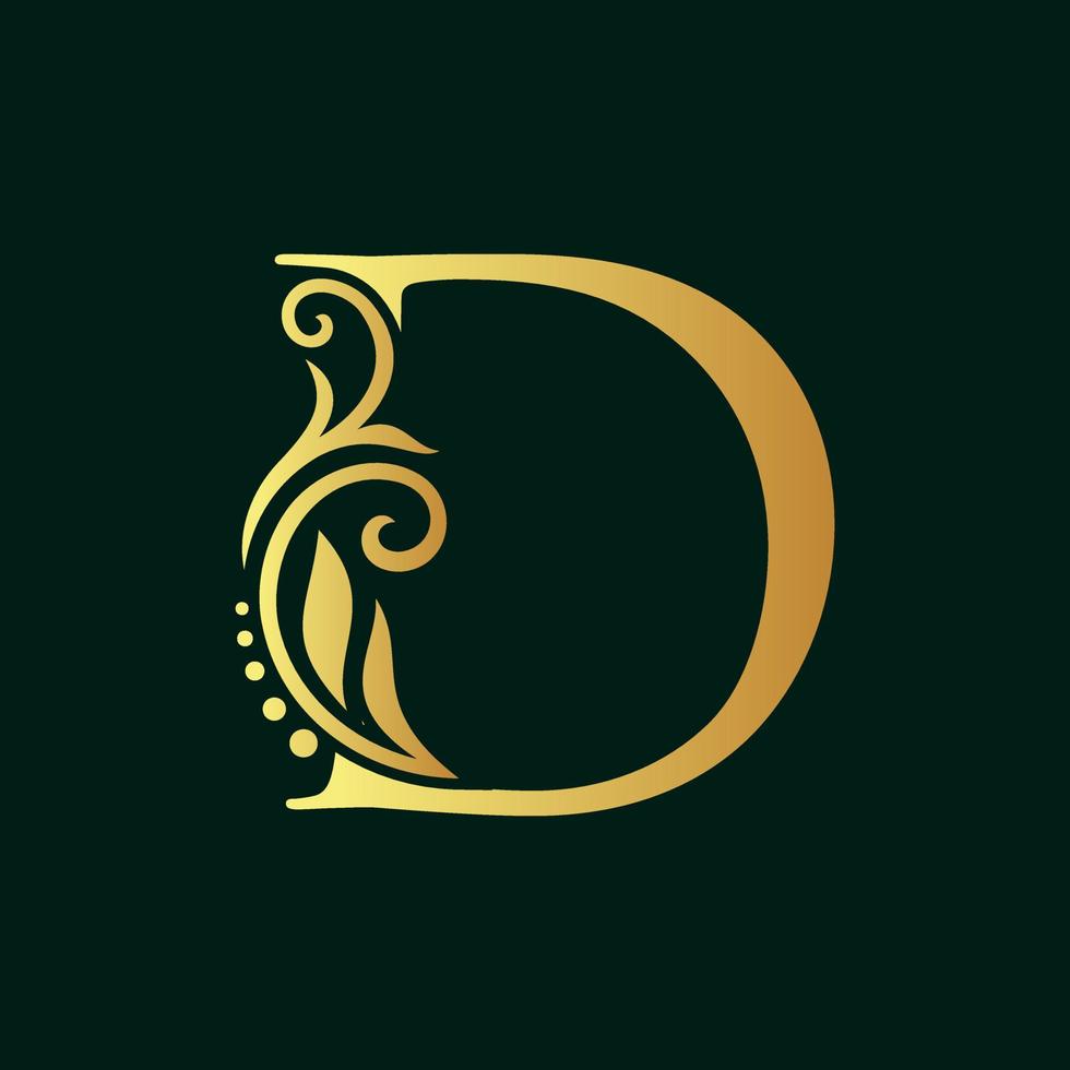 Elegant Initial Golden D vector