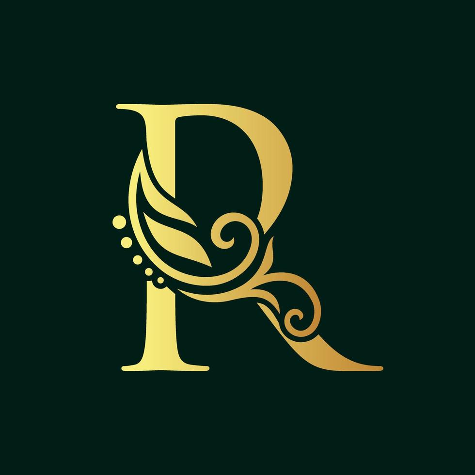 Elegant Initial Golden R vector