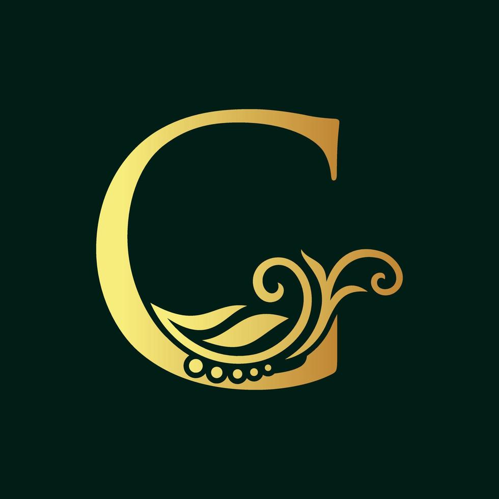 Elegant Initial Golden G vector