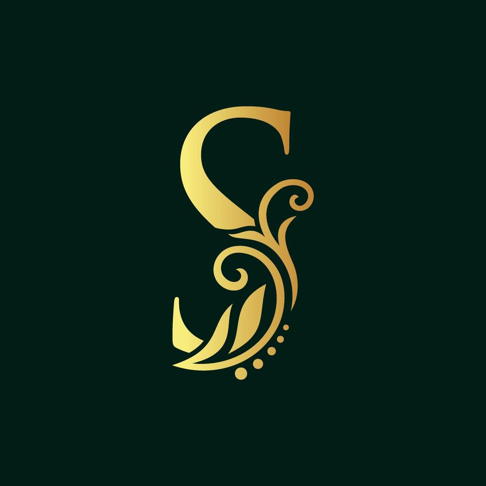 Elegant Initial Golden S vector
