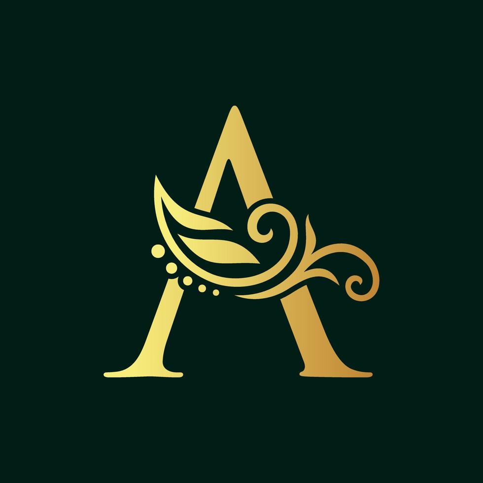 Elegant Initial Golden A vector