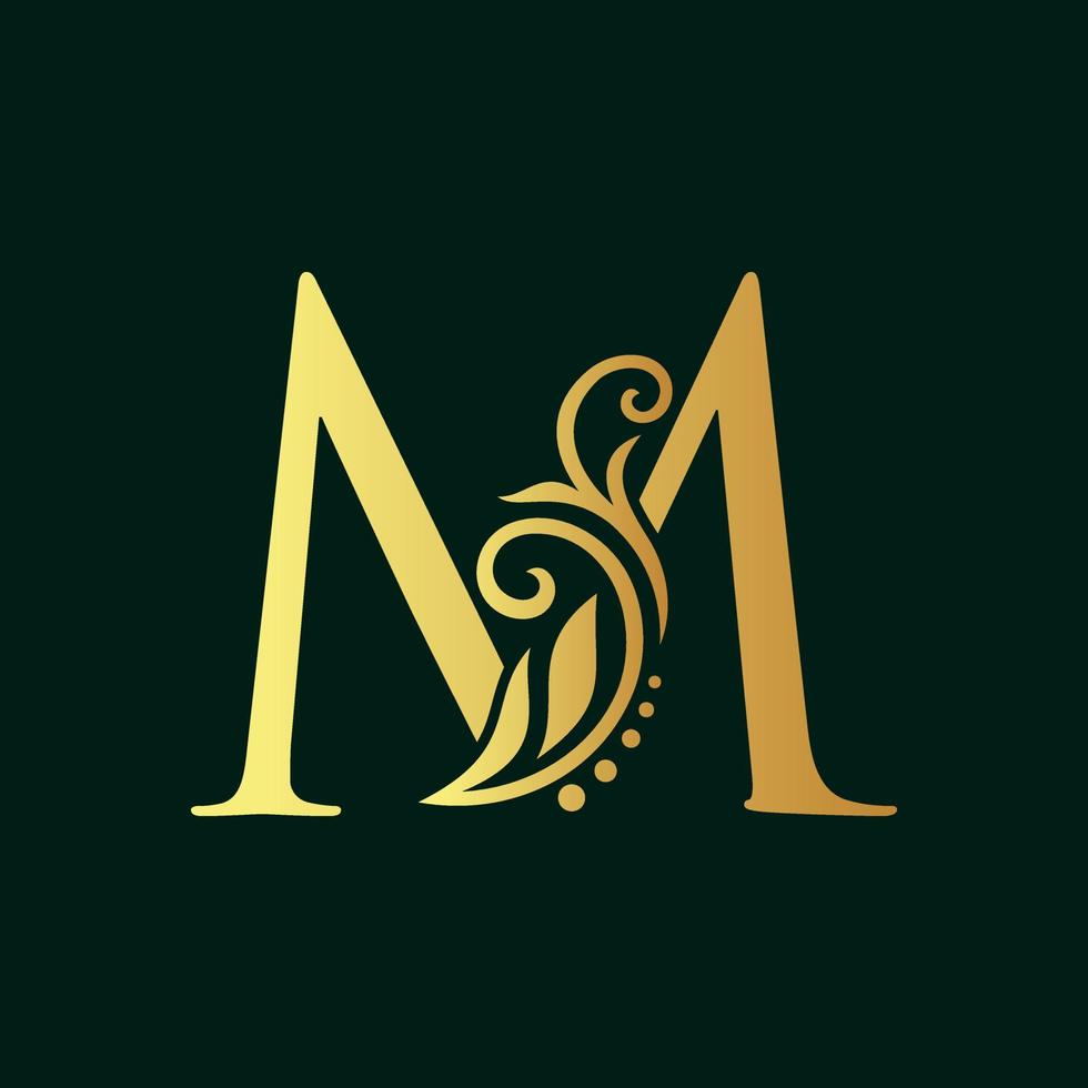 Elegant Initial Golden M vector