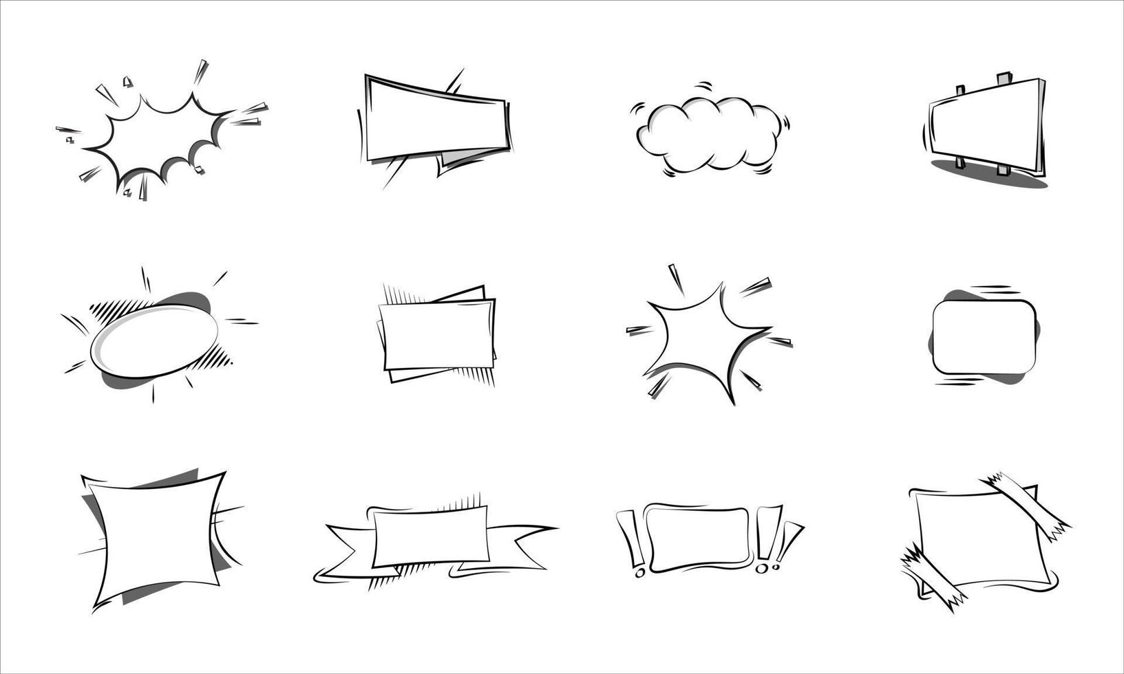 Set of speech bubbles. pop art, bubble board with copy space for you to write vector