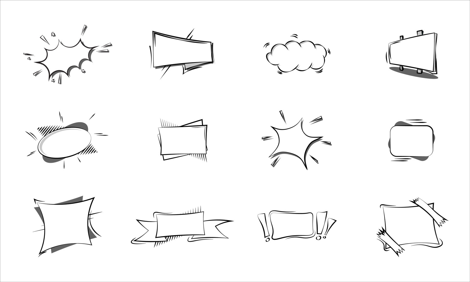 Set of speech bubbles. pop art, bubble board with copy space for you to write 10666553 Vector