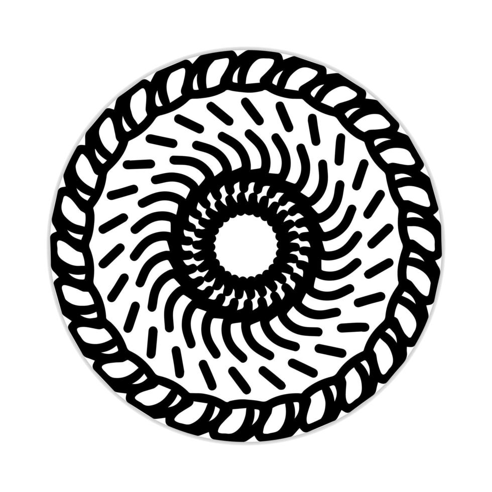 mandala design with abstract shape. black and white vector. ornament and decoration motif concept. template for wallpaper, patterns, carpet, textile and seamless vector