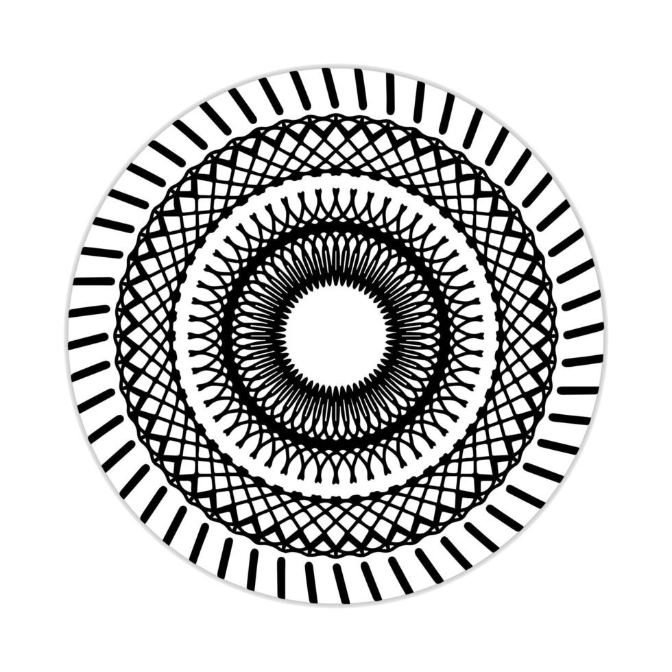 mandala design with abstract shape. black and white vector. ornament and decoration motif concept. template for wallpaper, patterns, carpet, textile and seamless vector
