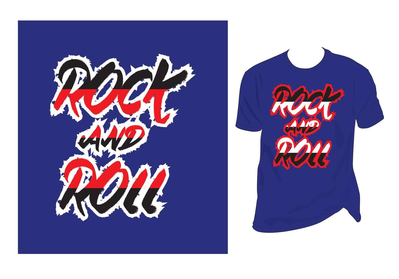 Rock and roll vector Vintage Red White Typography t-shirt design