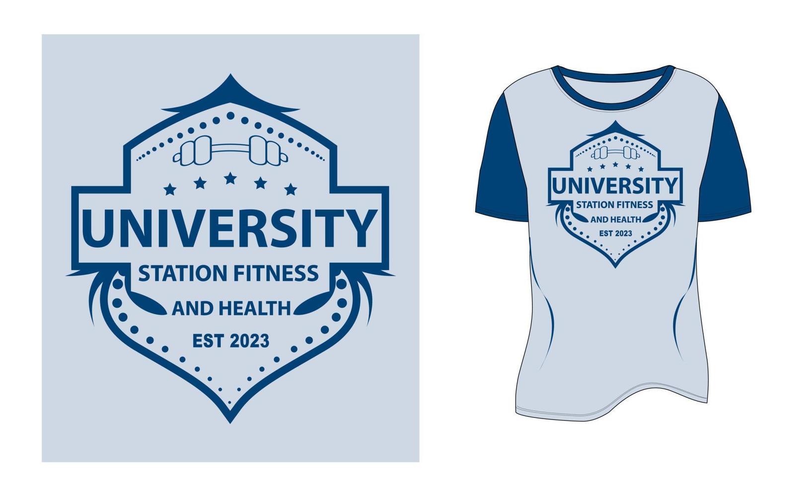 University Station Fitness and Health vector