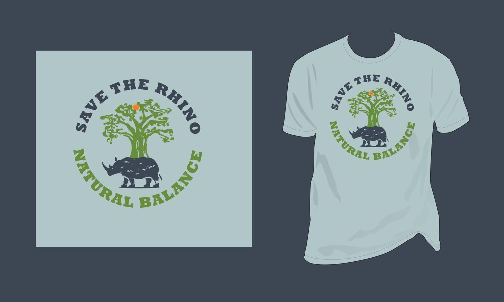 Save the rhino, natural balance, vector, iconic vintage, typography, unique, corporate, t-shirts design vector