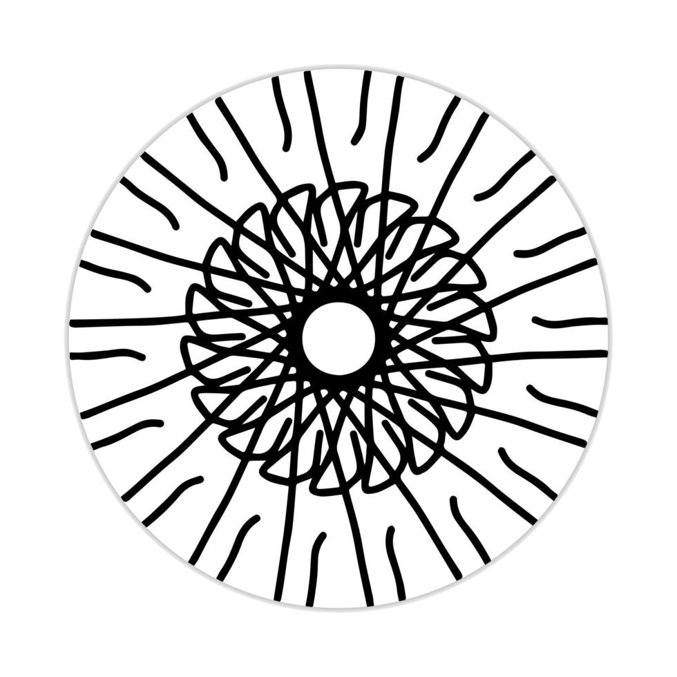 mandala design with abstract shape. black and white vector. ornament and decoration motif concept. template for wallpaper, patterns, carpet, textile and seamless vector