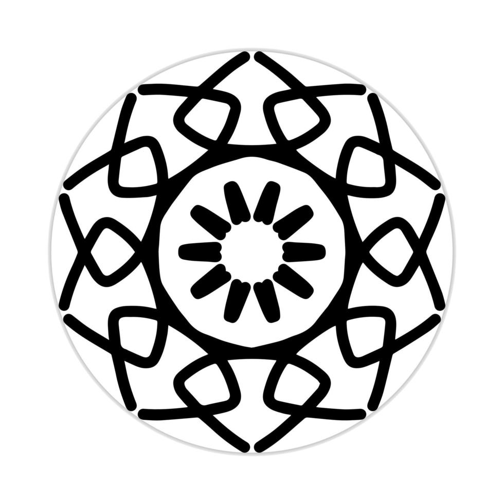 mandala design with abstract shape. black and white vector. ornament and decoration motif concept. template for wallpaper, patterns, carpet, textile and seamless vector