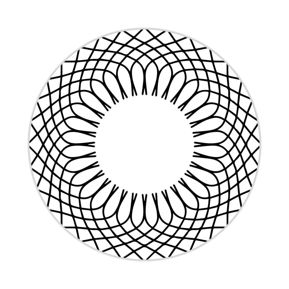 mandala design with abstract shape. black and white vector. ornament and decoration motif concept. template for wallpaper, patterns, carpet, textile and seamless vector